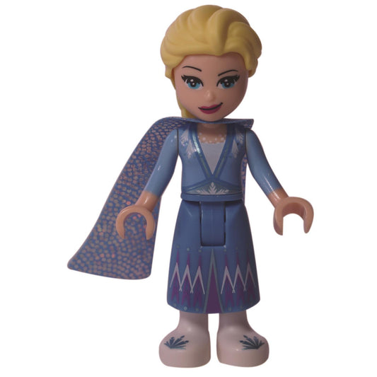 Elsa - Glitter Cape with Two Tails, Medium Blue Skirt with White Shoes