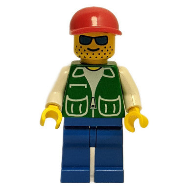 Minifigure with green jacket and two large pockets