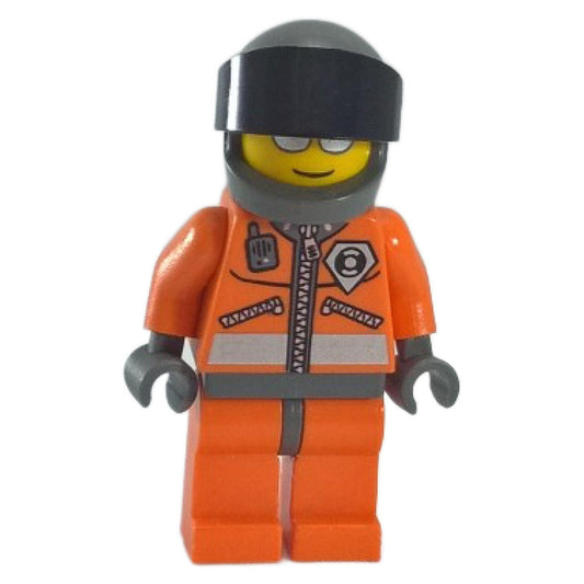 Coast Guard World City - Orange Jacket with Zipper, Silver Sunglasses, Dark Gray Helmet