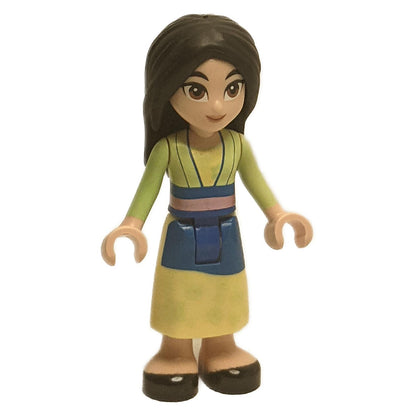 Mulan - Yellowish Green and Bright Light Yellow Robe, Black Shoes, Small Grin