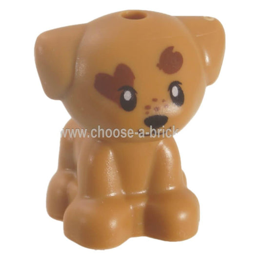 Medium Nougat Animal, Land Dog, Friends, Puppy, Standing, Small with Dark Brown Heart on Face Pattern