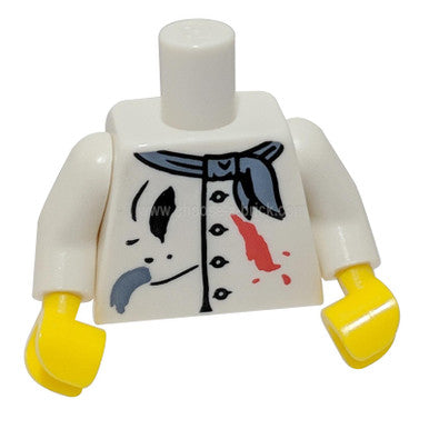 Torso Painter's Smock with Buttons, Scarf and Paint Spots Pattern / White Arms/ Yellow Hands