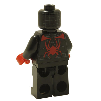 Spider-Man (Miles Morales) - Dark Bluish Gray Webbing on Head, Red Hands