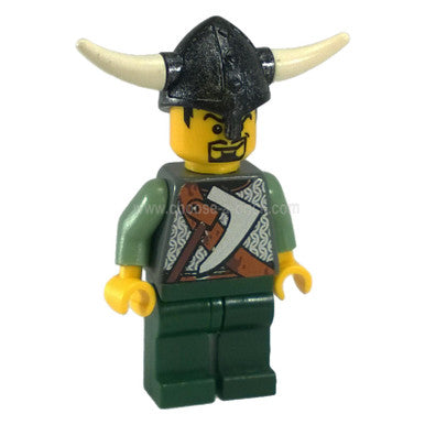 Viking Warrior with Battle Axe, Sand Green Arms (vik007)