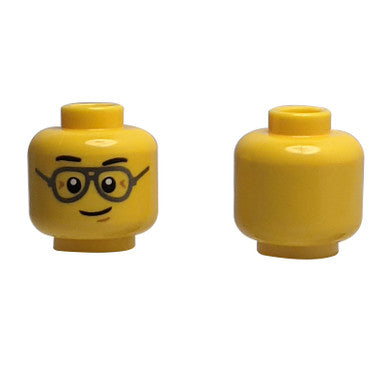 Minifigure Head with Glasses and Smirk