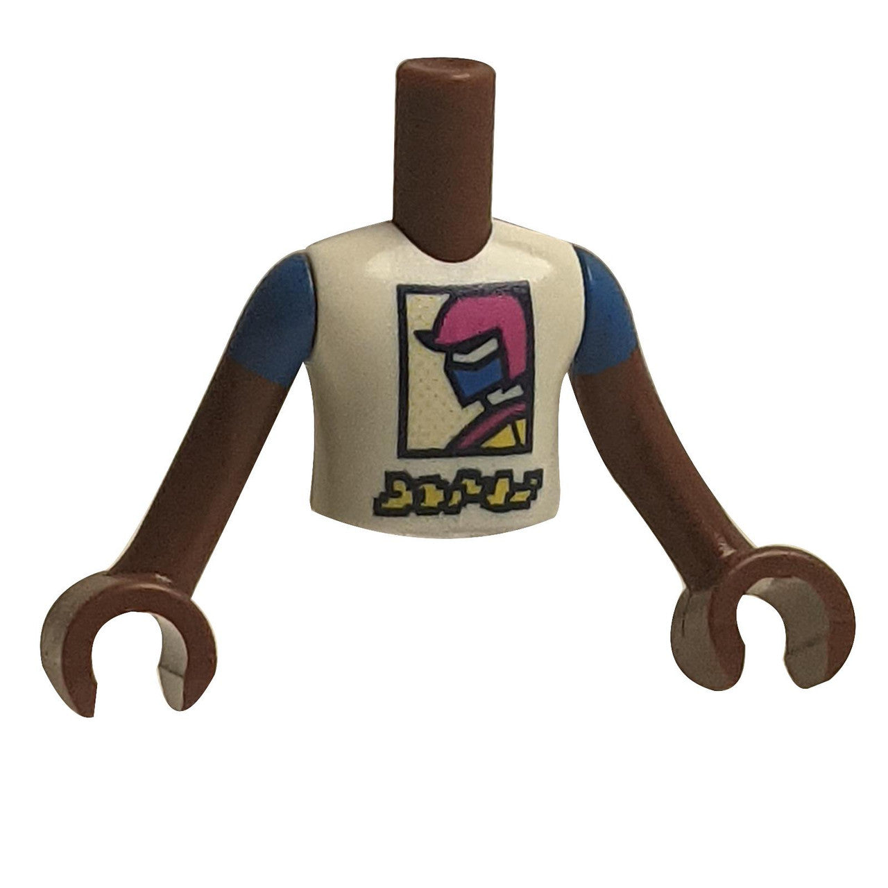 Mini Doll Torso with Cool Racer Shirt with Magenta & Blue Design