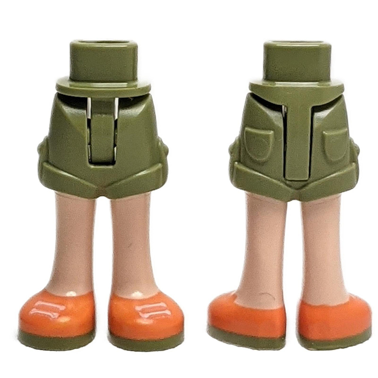 Mini Doll Hips and Shorts with Molded Light Nougat Legs and Printed Orange Shoes with White Laces a