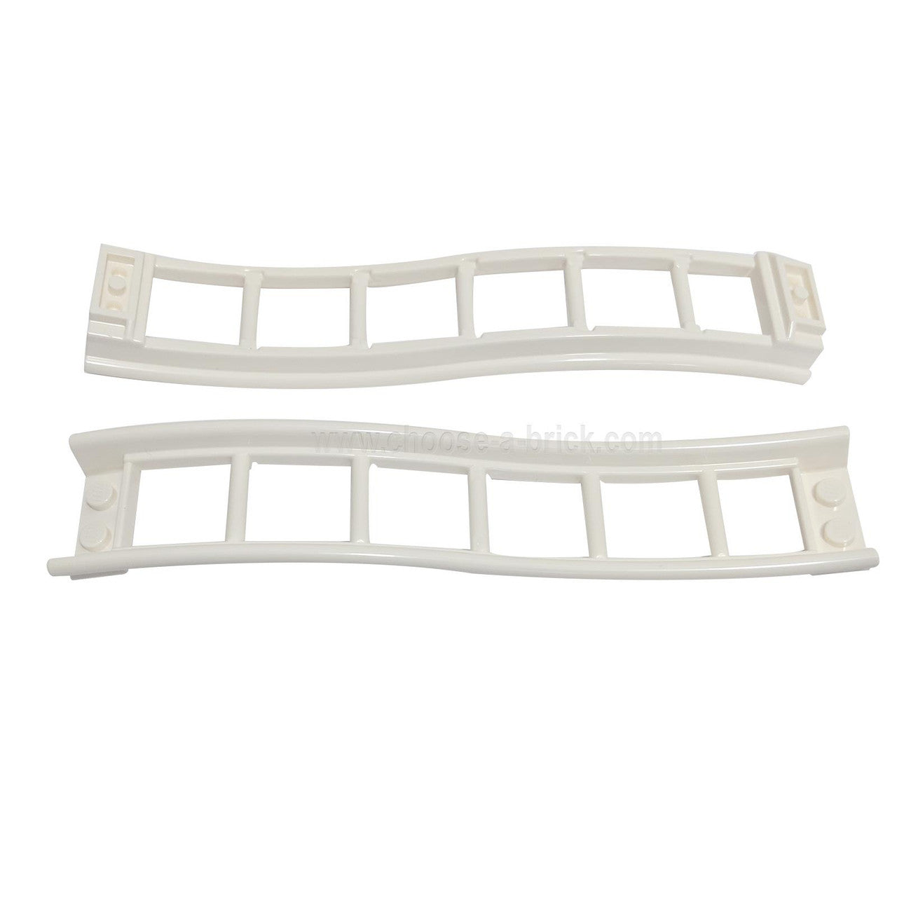 Train, Track Roller Coaster Ramp Small, 3 Bricks Elevation white