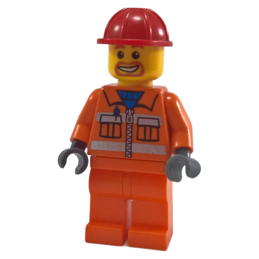 Construction Worker with Beard and Safety Stripes