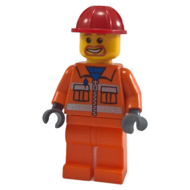 Construction Worker with Beard and Safety Stripes