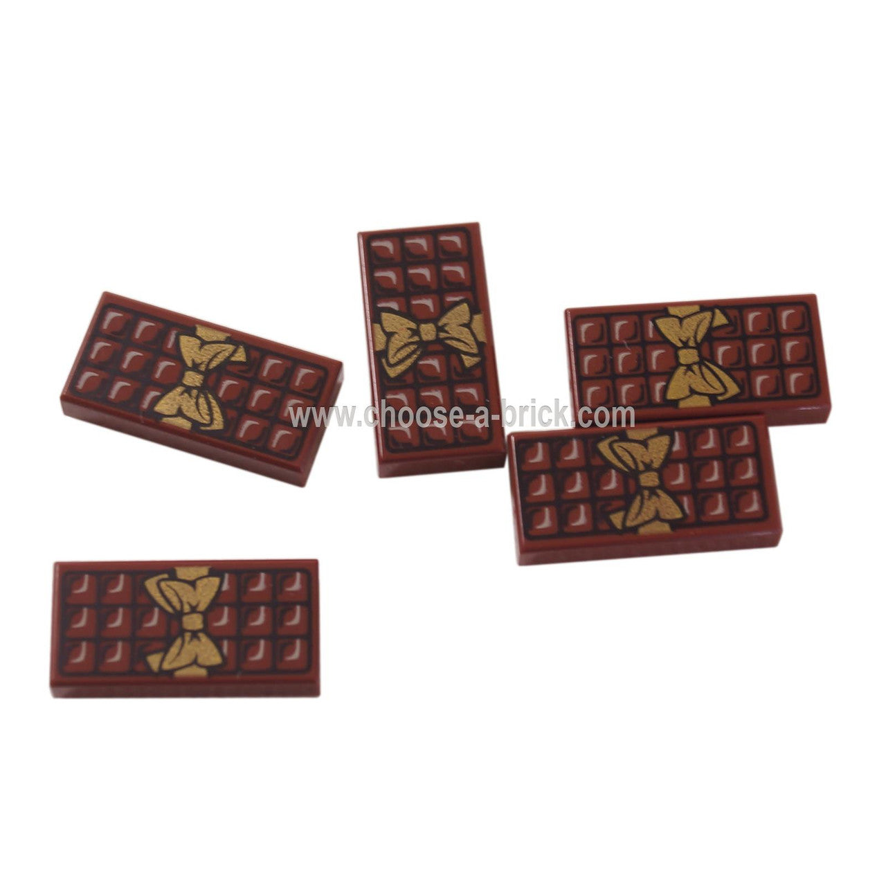 LEGO Parts - Reddish Brown Tile 1 x 2 with Chocolate Bar Pattern