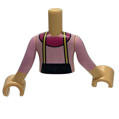 Mini Doll Torso - Bright Pink Top with Floral Apron