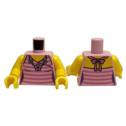 Torso with Pink Striped Top and Flower Necklace