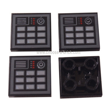 Black Tile, Modified 2 x 2 Inverted with Keypad Pattern