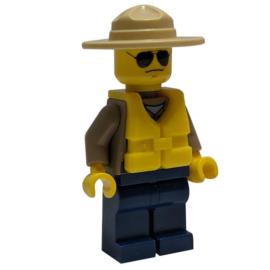 Forest Police - Dark Tan Shirt with Pockets, Dark Blue Legs, Campaign Hat, Black and Silver Sunglasses, Life Jacket Center Buckle