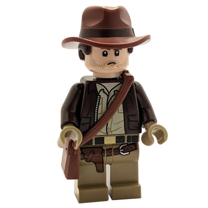 Indiana Jones - Dark Brown Jacket, Reddish Brown Dual Molded Hat with Hair, Dark Tan Hands