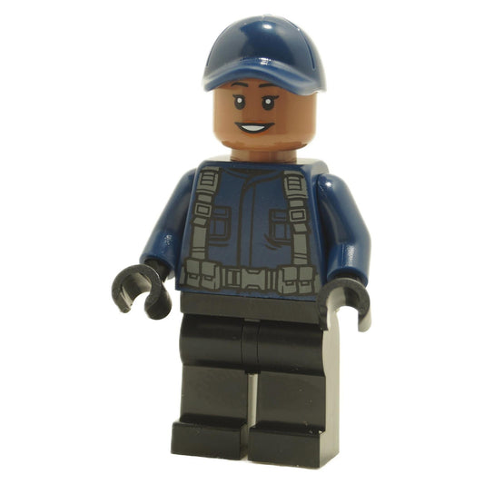 ACU Guard / Driver - Female, Dark Blue Cap, Black Legs, Smile