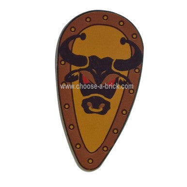 Shield Ovoid with Bull Head Black on Yellow Pattern