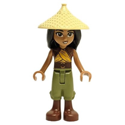 Raya - Tan Conical Hat, Yellow Top, Reddish Brown Boots, Open Mouth