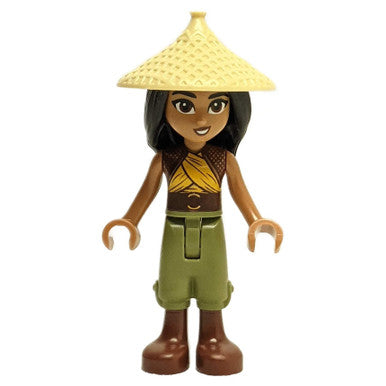 Raya - Tan Conical Hat, Yellow Top, Reddish Brown Boots, Open Mouth