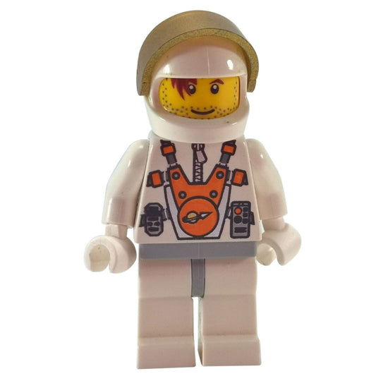 Mars Mission Astronaut with Helmet and Red-Brown Hair over Eye and Stubble - LEGO Minifigure Space