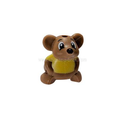 Medium Nougat Hamster - Mouse, Friends with Reddish Brown Nose and Yellow Shirt Pattern Gus