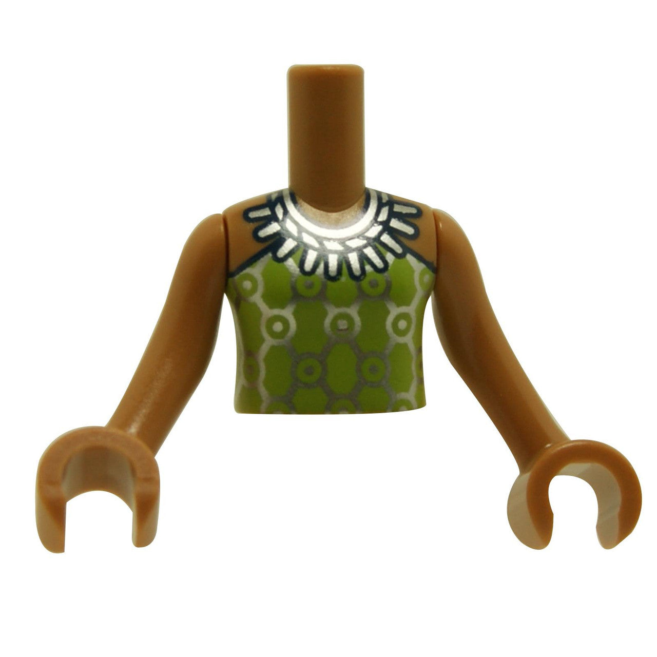 Torso Mini Doll Girl Lime Halter with Stylish Necklace and Green Pattern