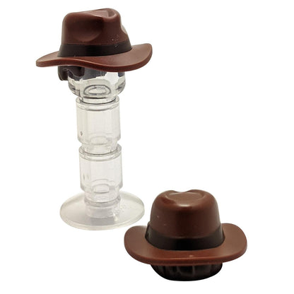 LEGO® Reddish Brown Minifigure Hair Combo with Fedora Outback Style Hat