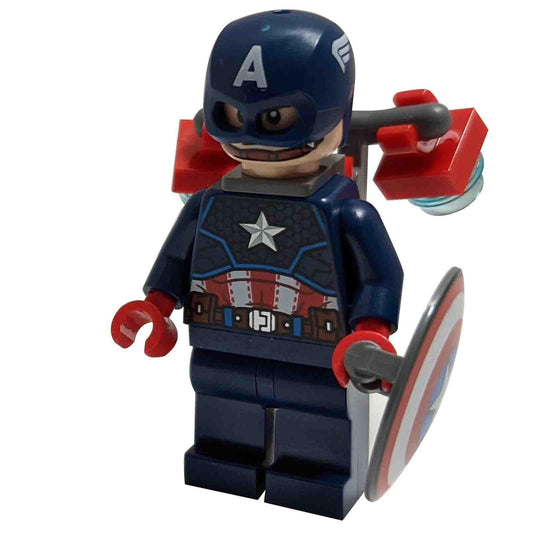 Captain America - Dark Blue Suit, Red Hands, Jet Pack with weapon with shield