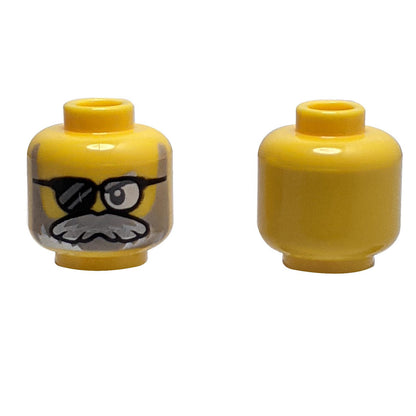 Minifigure Head with Elderly Face and Eyepatch