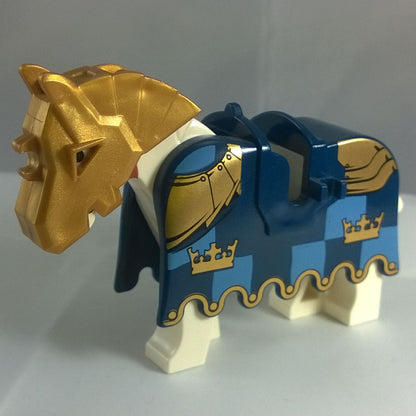 knight horse with gold armor