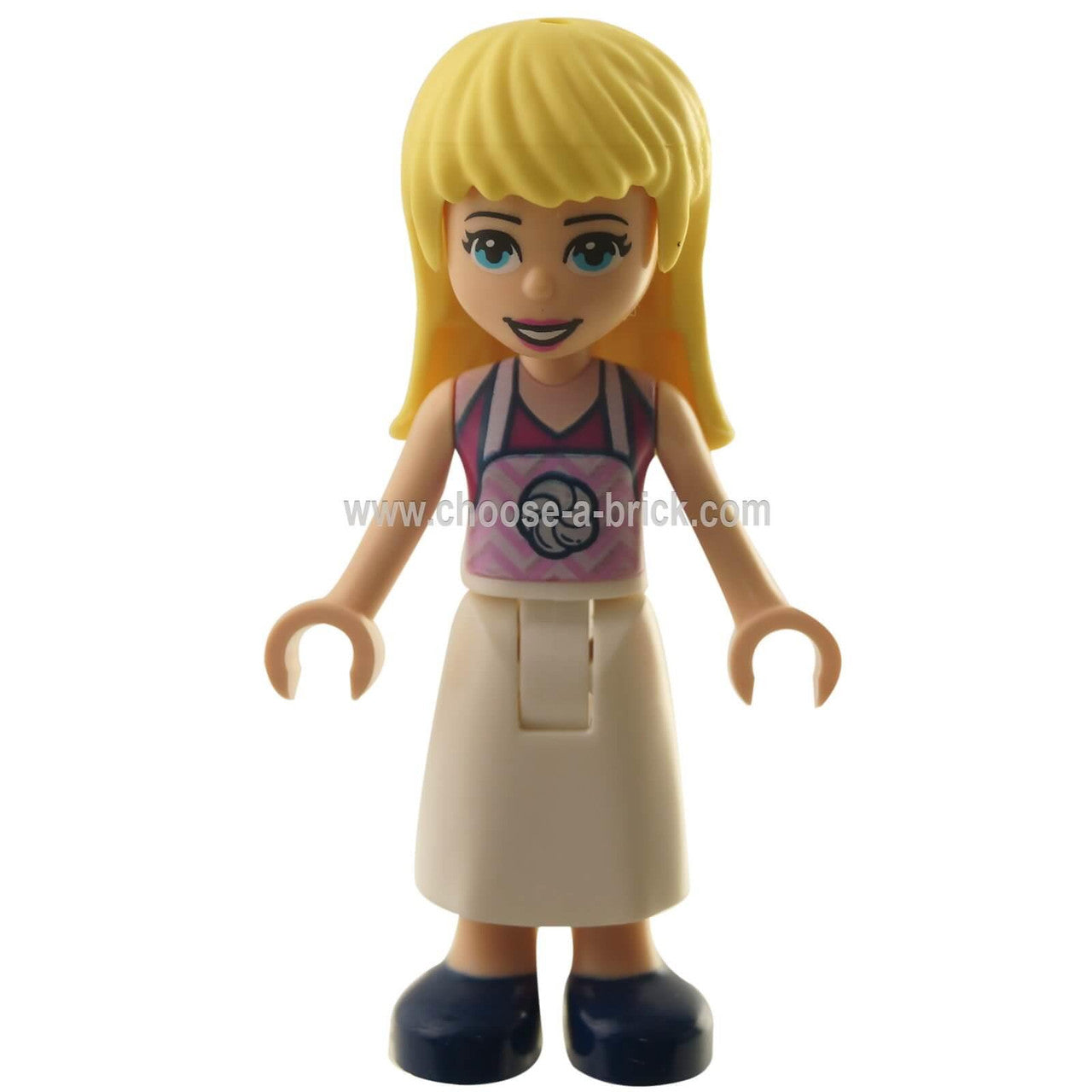 LEGO Minifigure - Friends Friends Stephanie, White Long Skirt, Magenta Top 