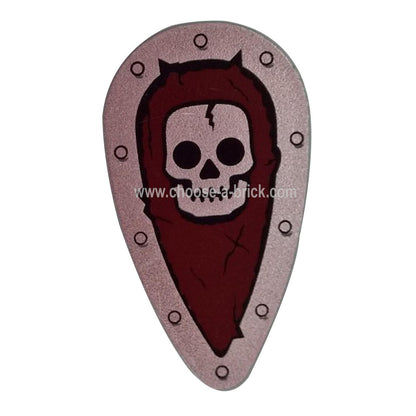 Shield Ovoid with Skull on Dark Red Background Pattern - LEGO Parts and Pieces