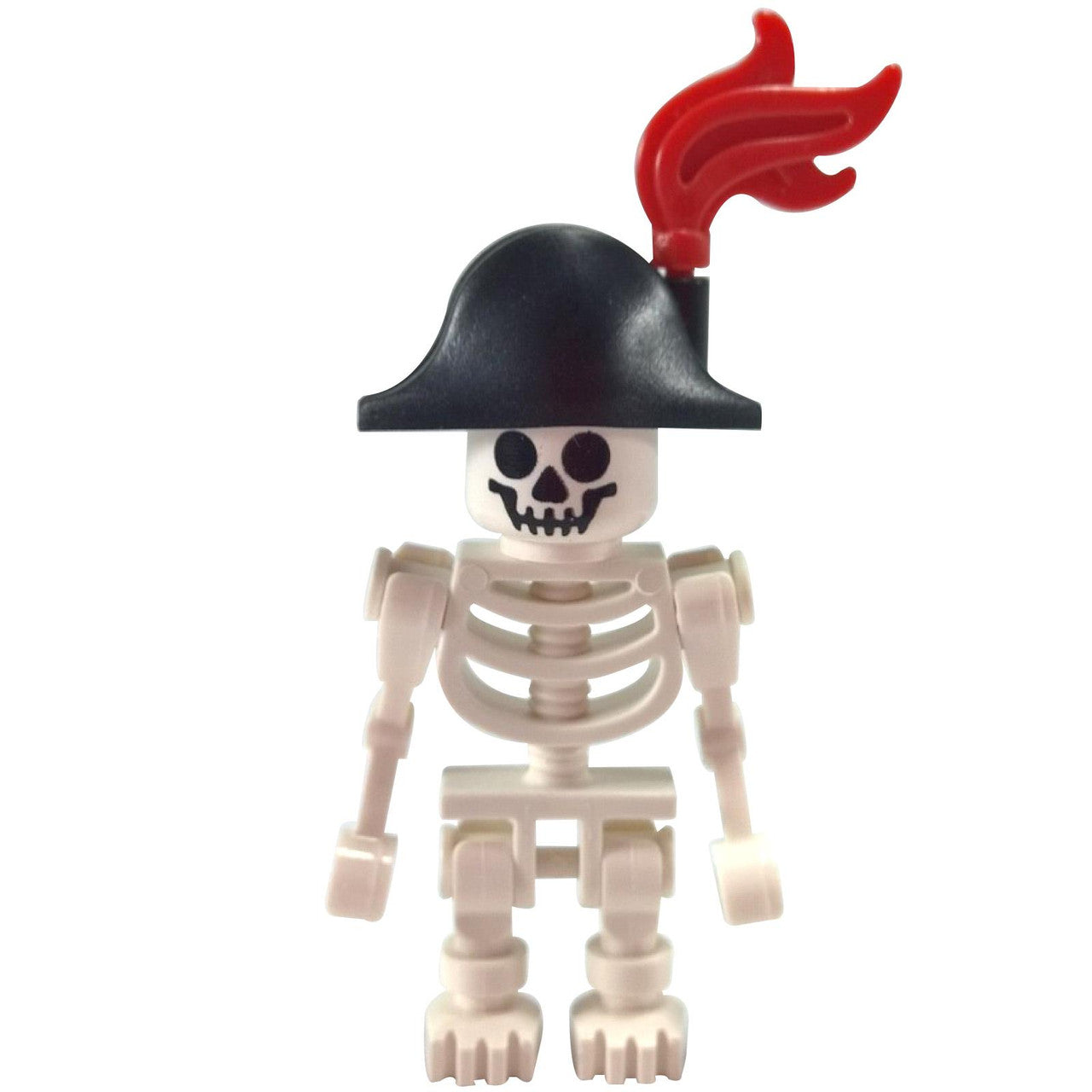 Skeleton, Fantasy Era Torso with Standard Skull, Mechanical Arms, Black Bicorne Hat, Red Plume