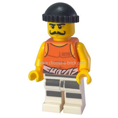 Police - Jail Prisoner 92116 Undershirt, Striped Legs, Black Knit Cap