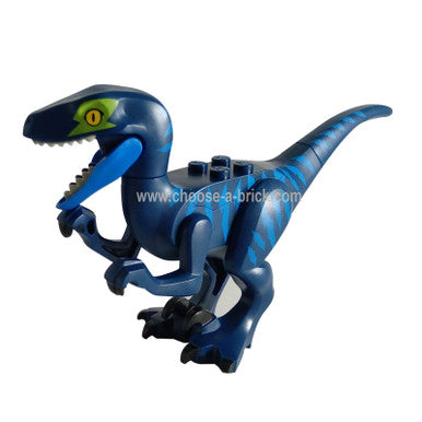 Dark Blue Raptor - Velociraptor with Lime Eye Patch