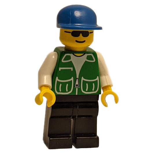 Minifigure with green jackets and sunglasses pattern