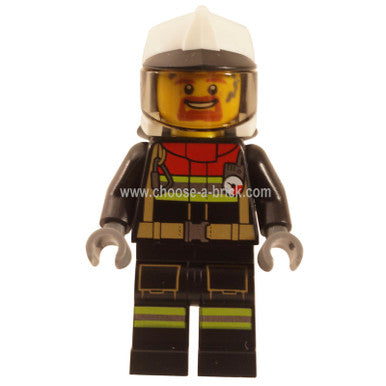 Firefighter with fire helmet and Dark Orange Goatee