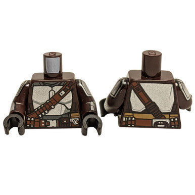 SW Mandalorian Silver Beskar Armor and Reddish Brown Belts