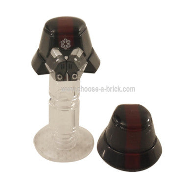 Black Minifigure, Headgear Helmet SW Sith Trooper with Red Stripe Narrow, Breathing Mask and Imperial Logo Pattern