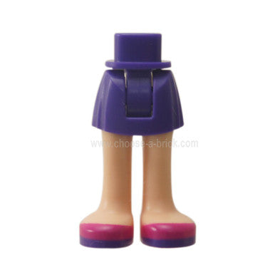 Mini Doll Hips and Skirt, Light Nougat Legs and Dark Purple and Magenta Shoes Pattern