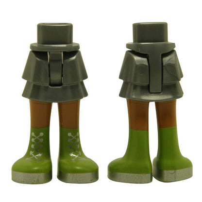 Mini Doll Hips and Skirt with Lime Boots, Silver Laces and Soles Pattern