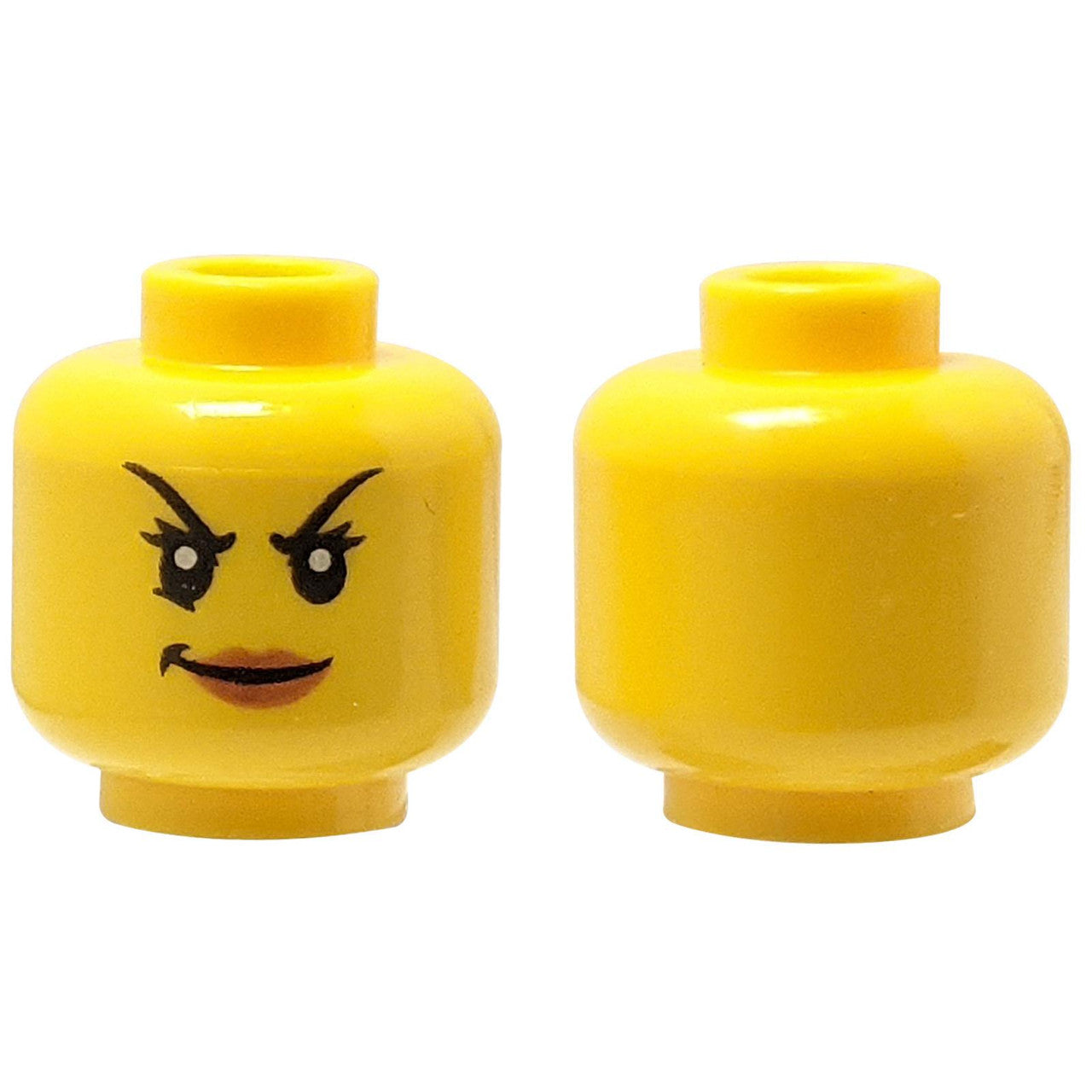 Female Arched Thin Eyebrows and Evil Smirk Pattern - Hollow Stud