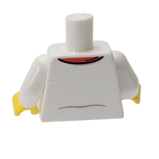 Torso Chef with 8 Buttons, Long Red Neckerchief, Light Bluish Gray Wrinkles and Back Print Pattern / White Arms / Yellow Hands