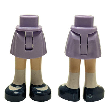 Mini Doll Hips and Skirt with Molded Light Nougat Legs and Printed Dark Blue Shoes and White Socks