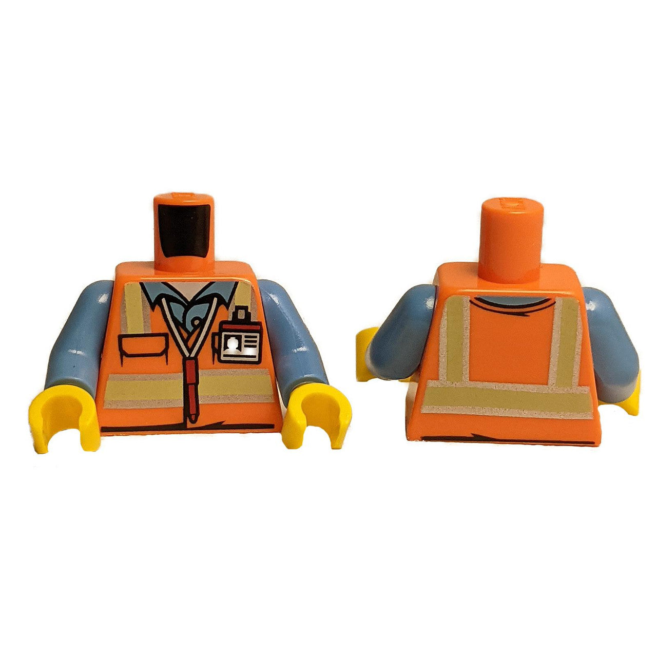 Torso with Orange Safety Vest and Reflective Stripes