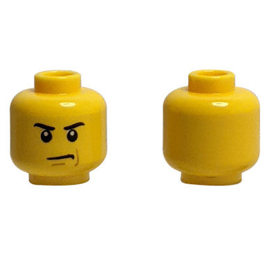 Minifigure Head with Angry Eyebrows & Scowl