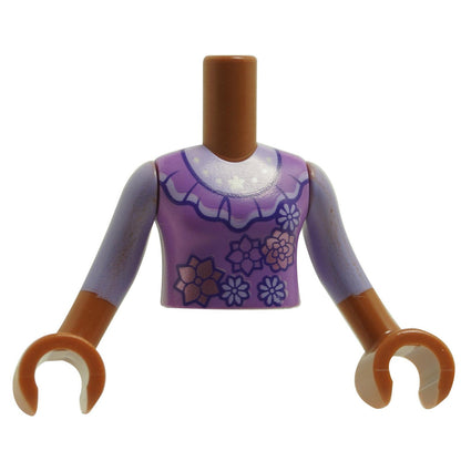 Mini Doll Torso with Floral Purple Design