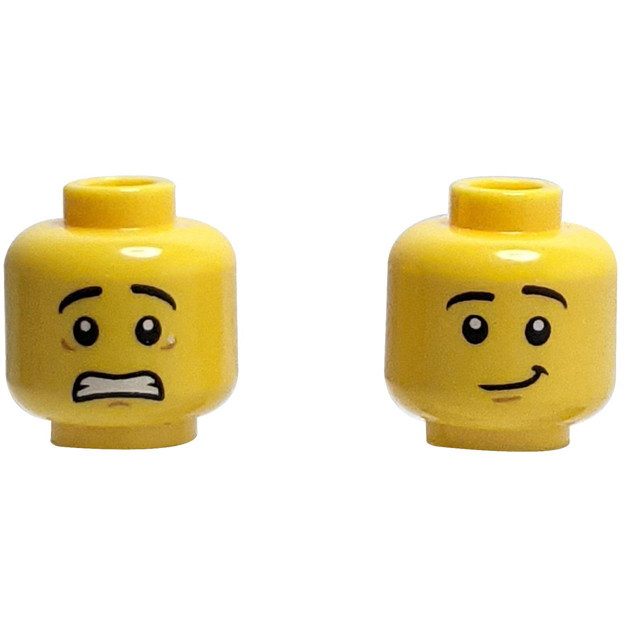 Dual-Sided Minifigure Head - Scared/Lopsided Smile