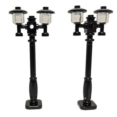 2x Black LEGO Decorative CITY Street Lights - Victorian Style Lamp Post